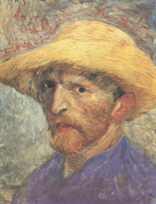 Self-Portrait with Straw Hat (nn04), Vincent Van Gogh